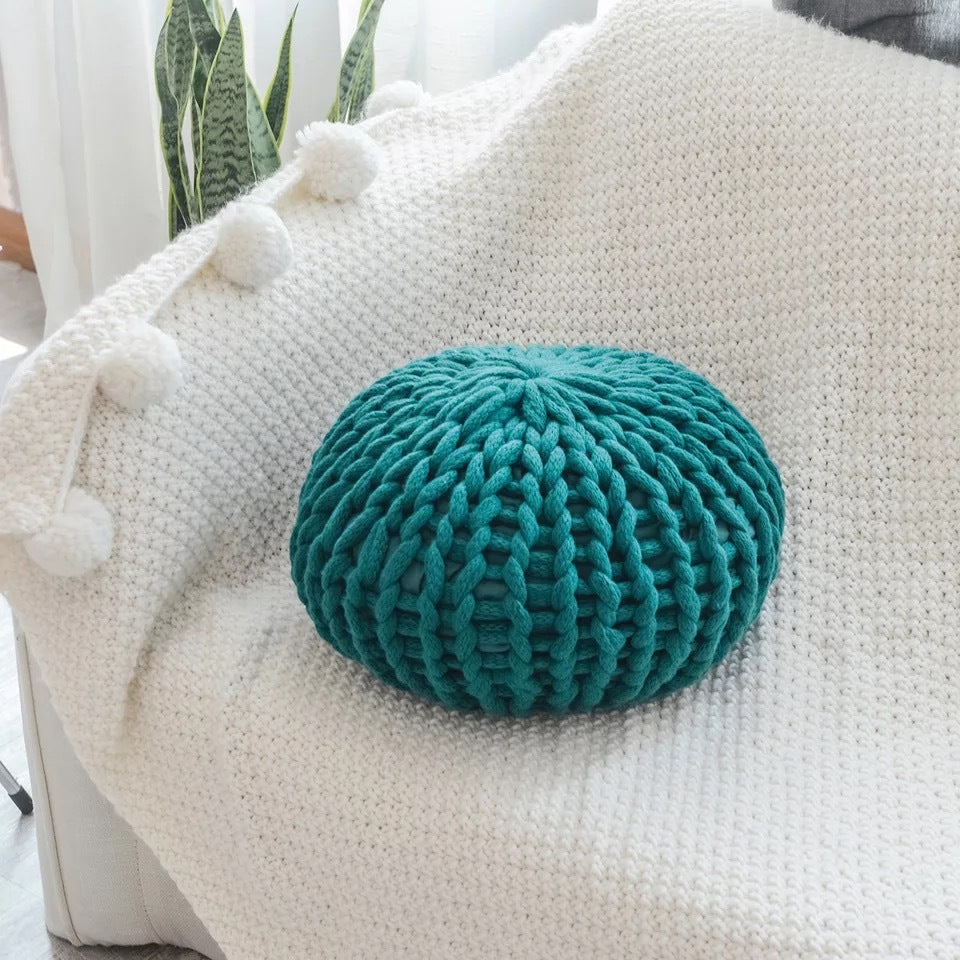 CozyCraft Woolen Round Pillow