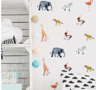 Wildlife Watercolour Wonderland: Jungle Animal Wall Stickers