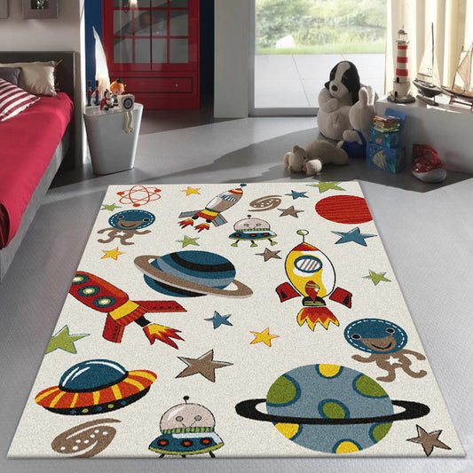 Galactic Adventure: Fun Space-Themed Rug for Kid's Room