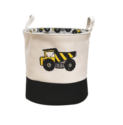 Cartoon Construction Toy Storage Canvas Basket