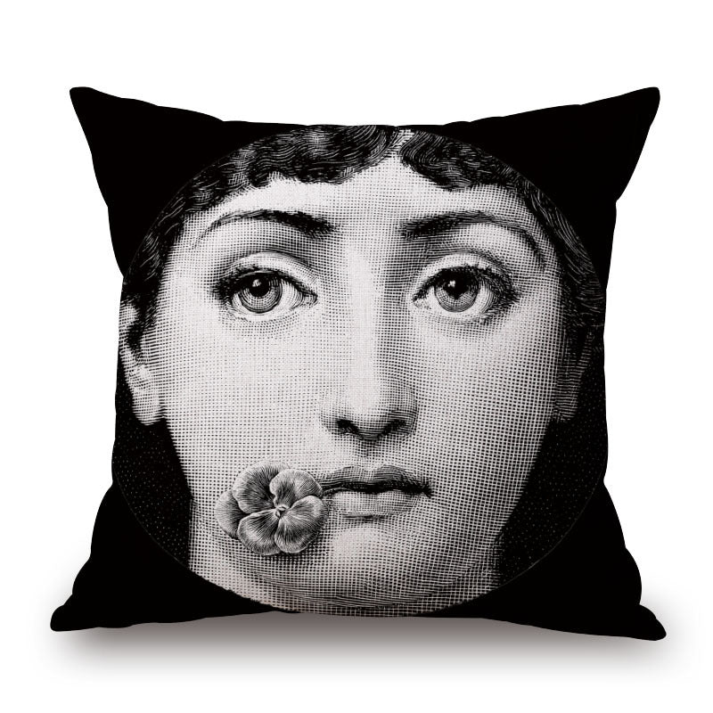 Art Deco Women's Face Cushion Cover