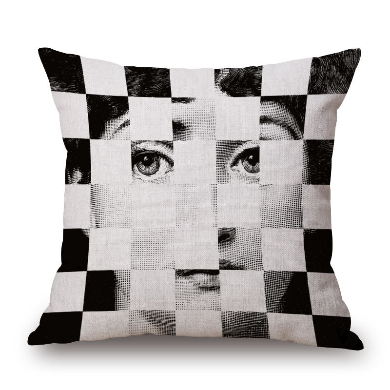 Art Deco Women's Face Cushion Cover