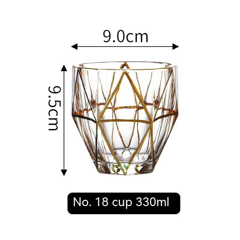 Golden Trim Whiskey Glass