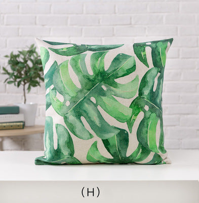 Tropical Verde Embrace Hand-Painted Pillowcase