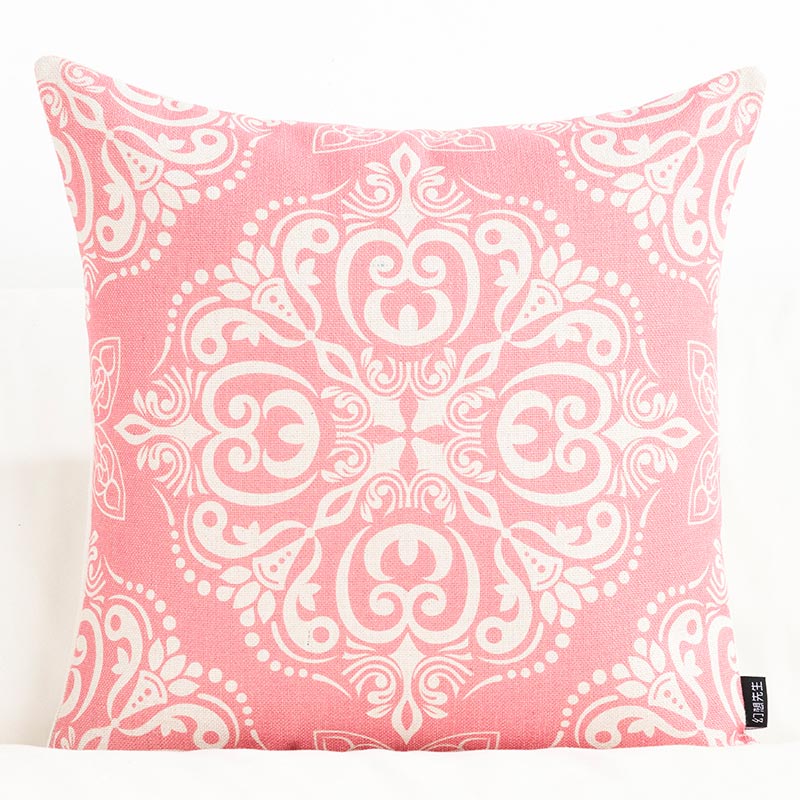 Blush Blossom Patterned Sofa Cushion Cover