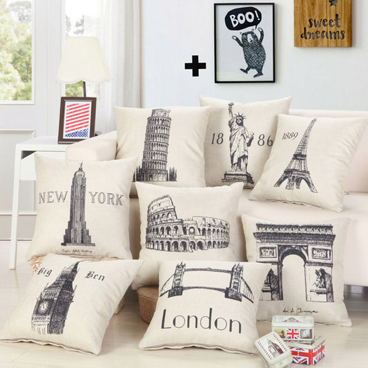 Urban Chic Sofa Pillows: Cityscape Collection