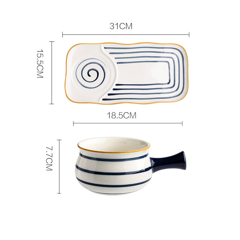 Artisan Stroke: Painted Tableware Bowl Set