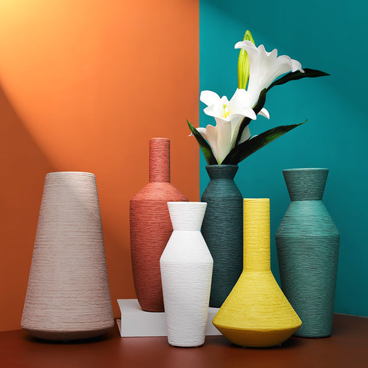Vibrant Brushstroke Ceramic Vases