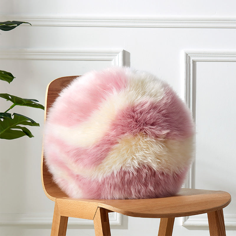 Blush Dreams: Plush Ball Shaped Cushion