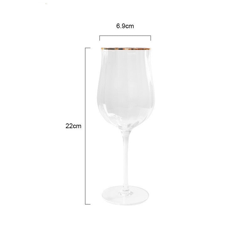 Tulip Gift Crystal Glass Vertical Ribbed Glassware Set