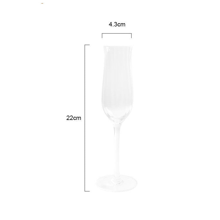 Tulip Gift Crystal Glass Vertical Ribbed Glassware Set