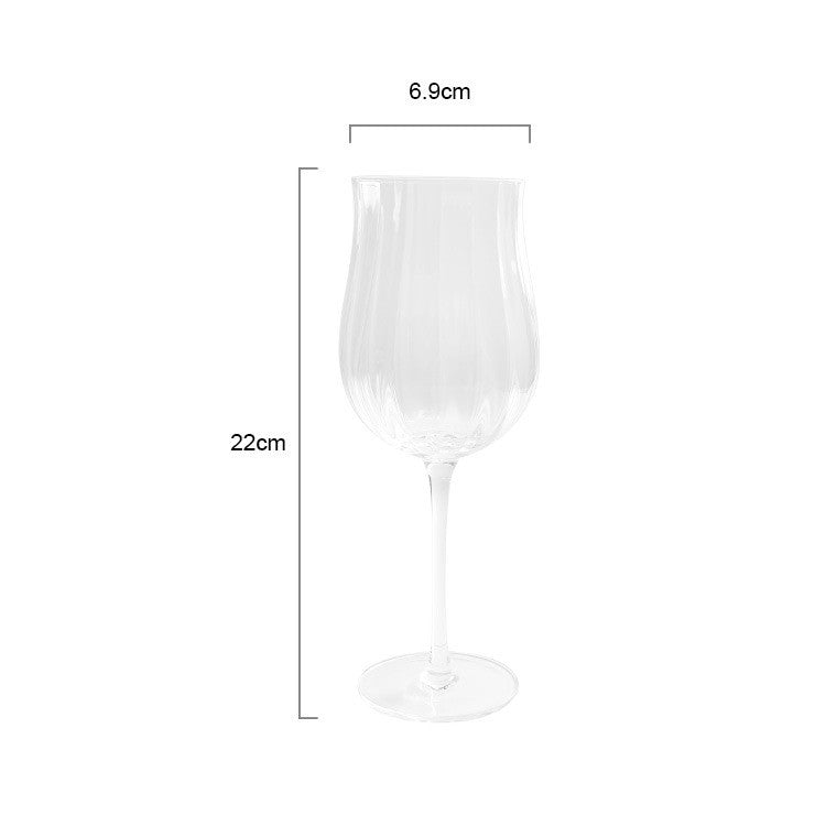 Tulip Gift Crystal Glass Vertical Ribbed Glassware Set