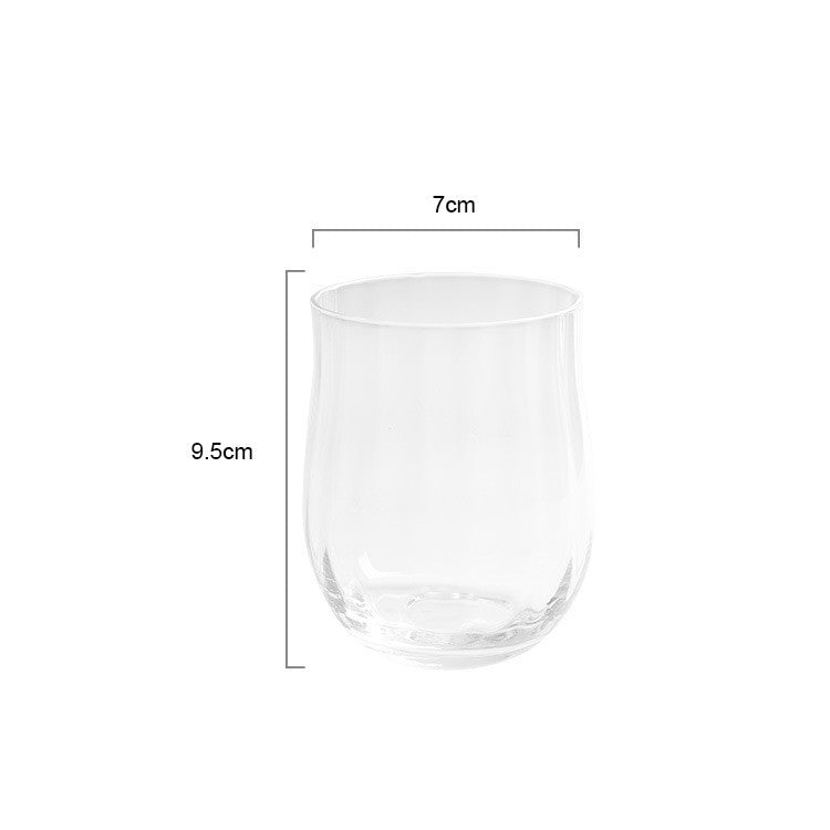 Tulip Gift Crystal Glass Vertical Ribbed Glassware Set