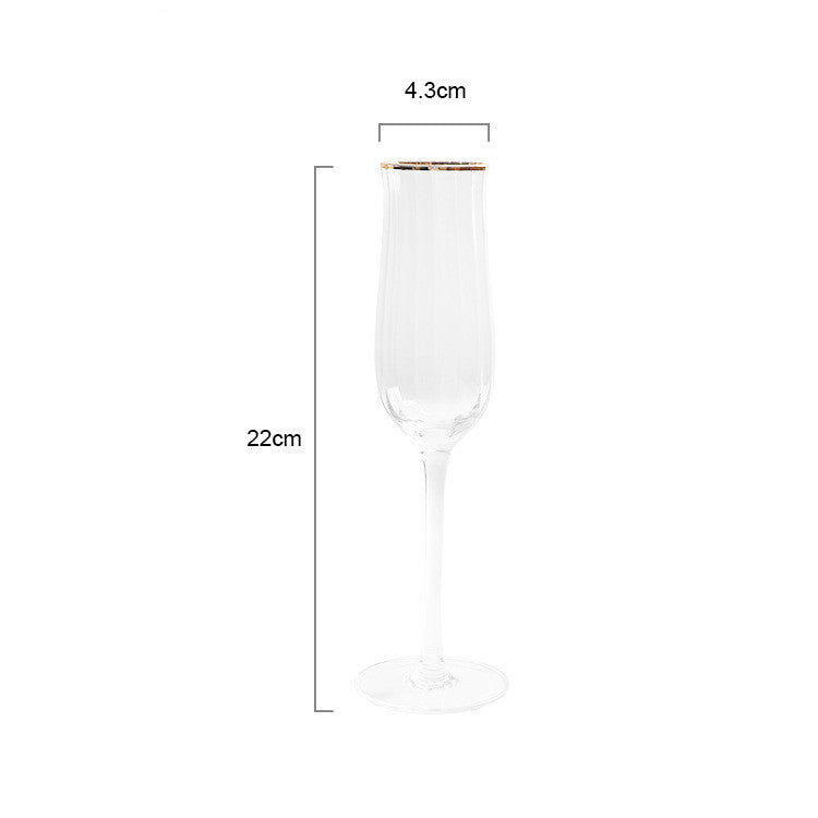 Tulip Gift Crystal Glass Vertical Ribbed Glassware Set