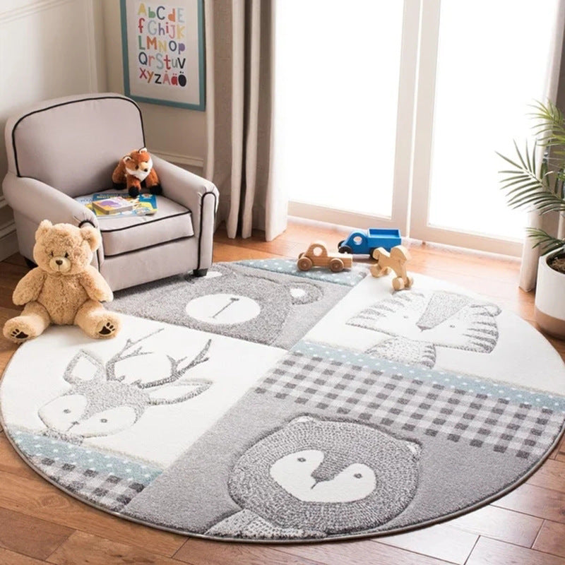 Whimsy Wonders: Cartoon Critter Round Rug