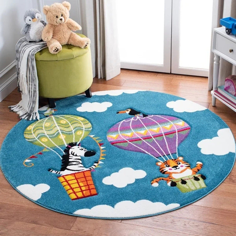 Whimsy Wonders: Cartoon Critter Round Rug