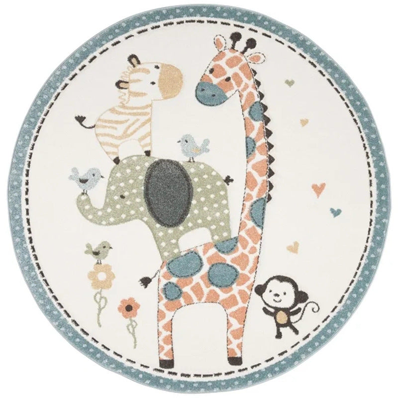 Whimsy Wonders: Cartoon Critter Round Rug