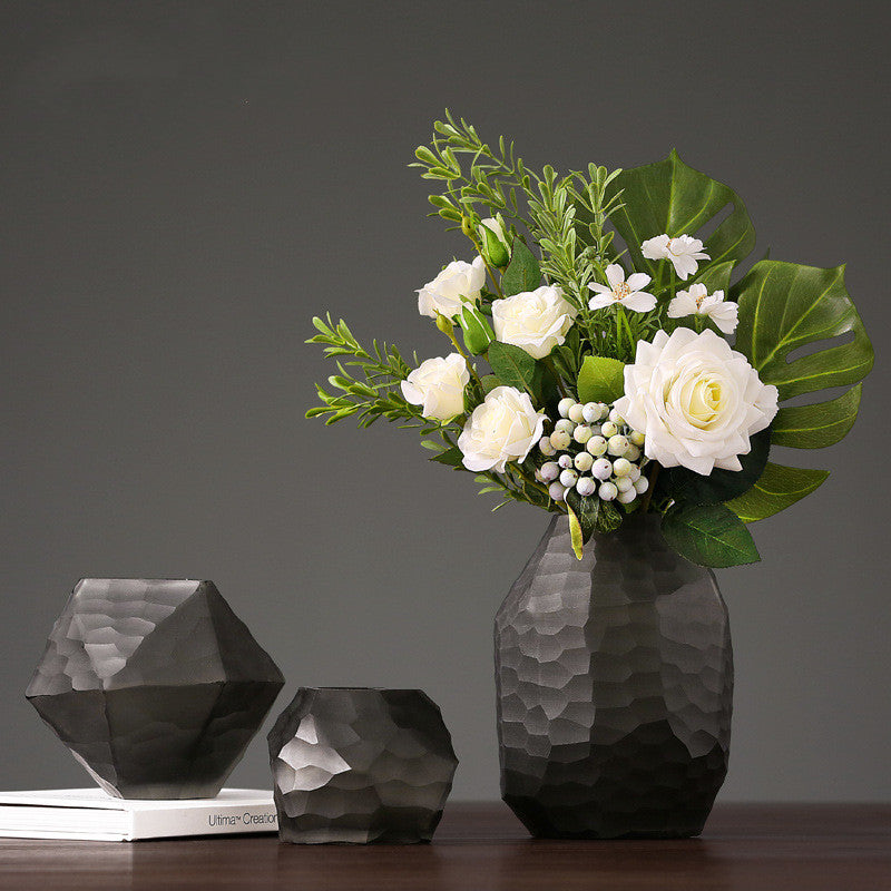 Geo Glam Retro Geometric Rhombus Glass Vase