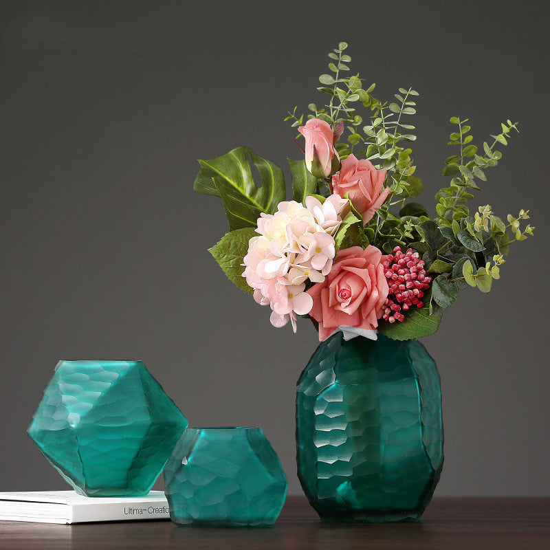 Geo Glam Retro Geometric Rhombus Glass Vase