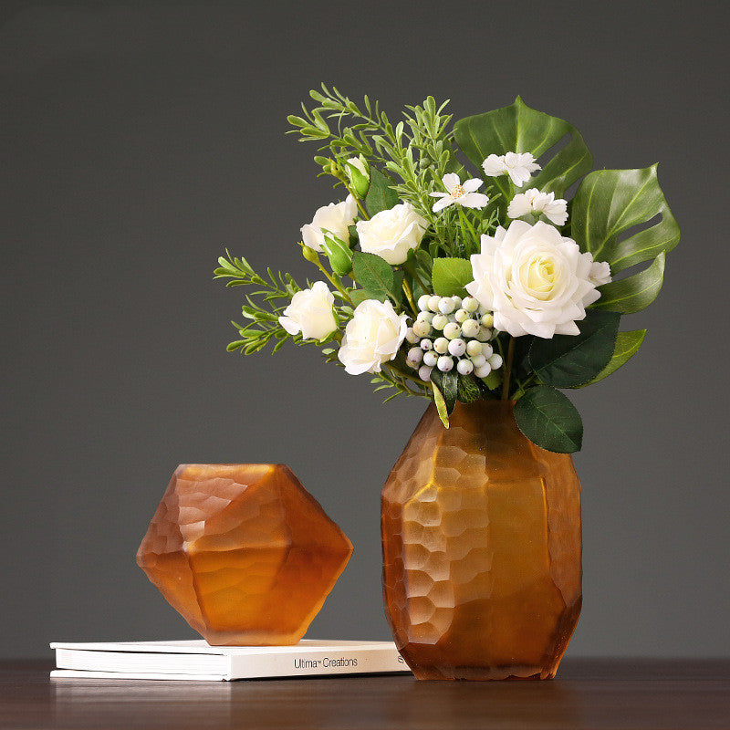 Geo Glam Retro Geometric Rhombus Glass Vase