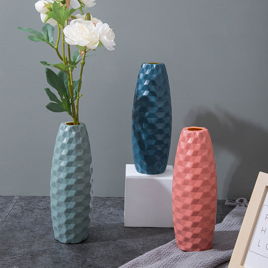 Artisanal Textures Colorful Vases