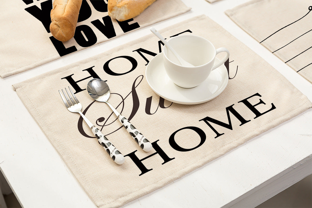 Monochrome Chic: Cotton and Linen Cloth Art Western Placemat