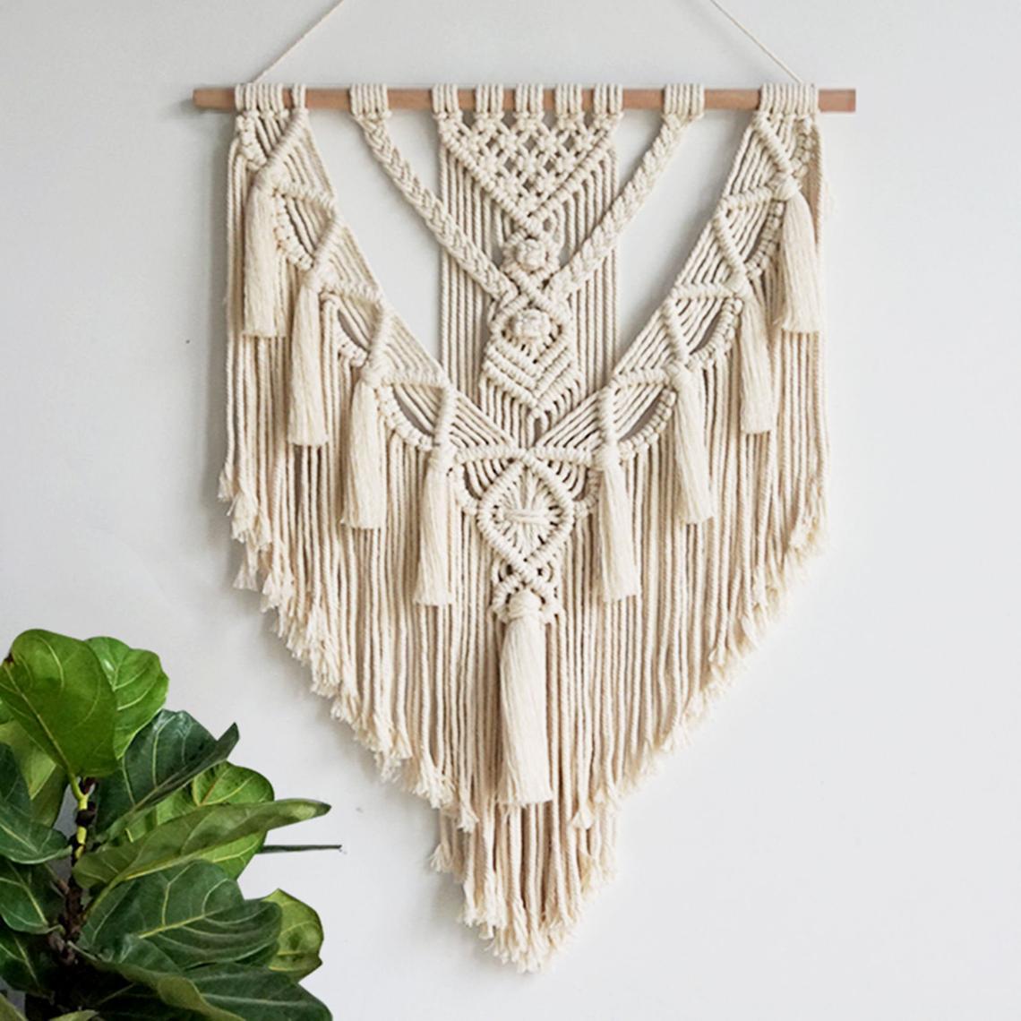 Boho Chic Macrame Dreamcatcher: Hand-Woven Pendant Wall Hanging