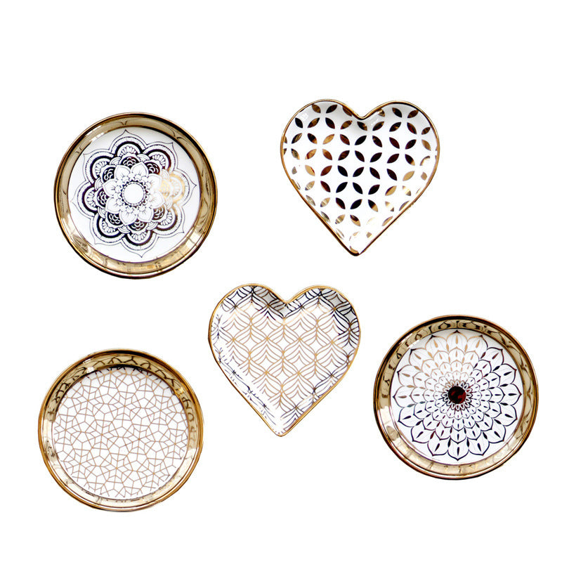 Gilded Grace: Ceramic Accessories Dish