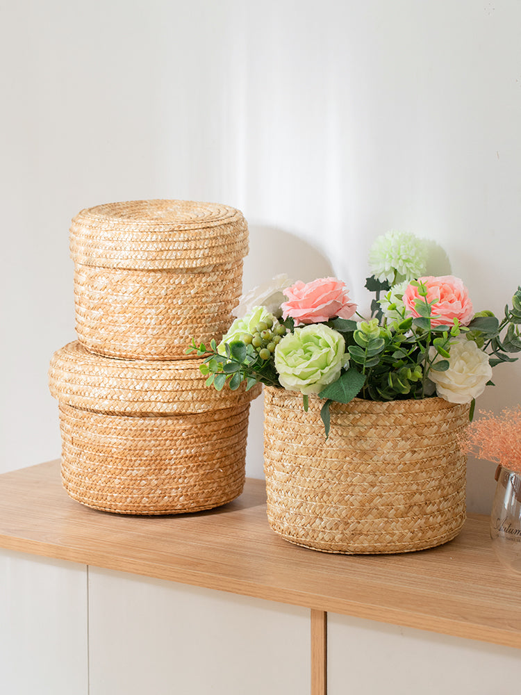 Zen Stack: Desktop Storage Basket with Lid