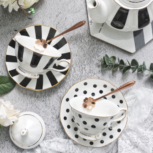 Wonderland Whimsy: Monochrome Tea Cups