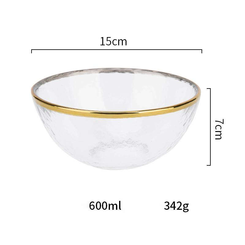 Golden Edge: Transparent Glass Tableware with Gold Rim