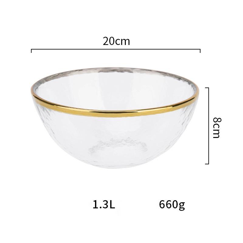 Golden Edge: Transparent Glass Tableware with Gold Rim