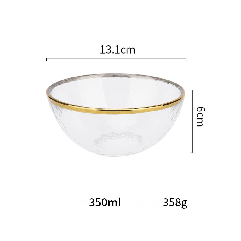 Golden Edge: Transparent Glass Tableware with Gold Rim