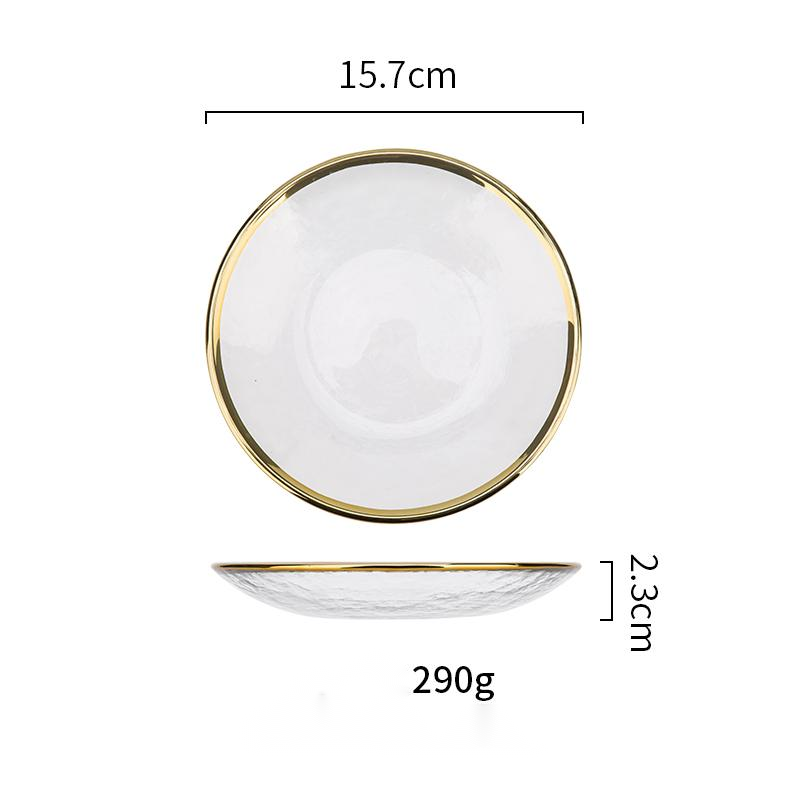 Golden Edge: Transparent Glass Tableware with Gold Rim