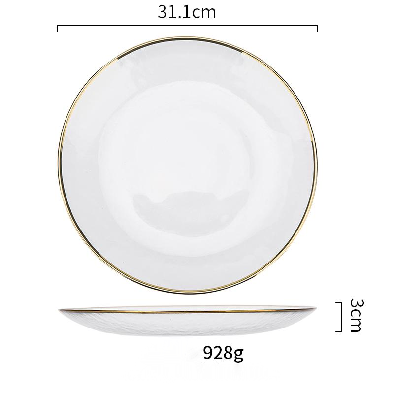 Golden Edge: Transparent Glass Tableware with Gold Rim