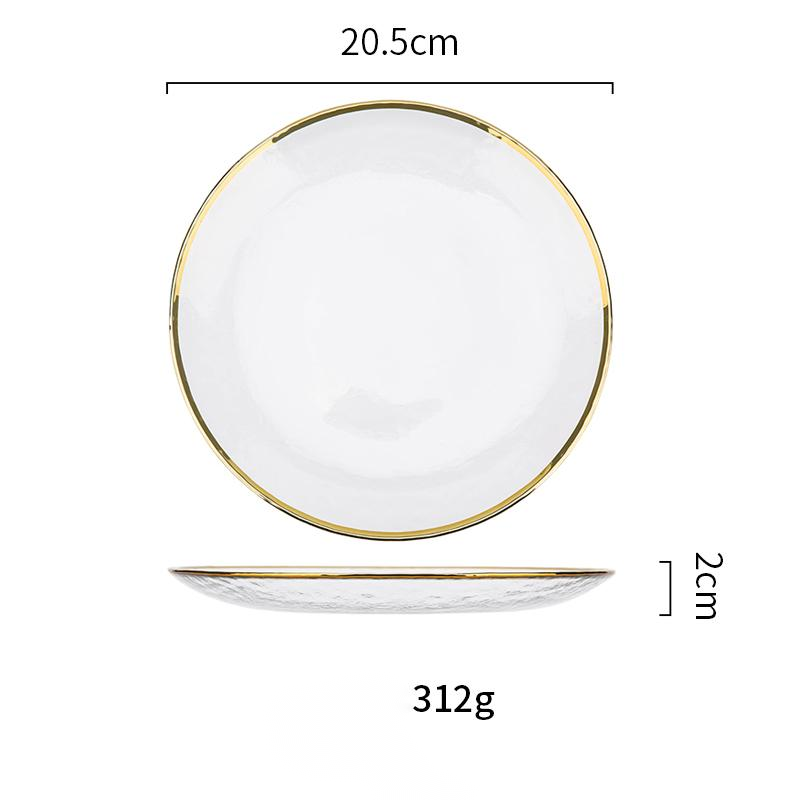 Golden Edge: Transparent Glass Tableware with Gold Rim