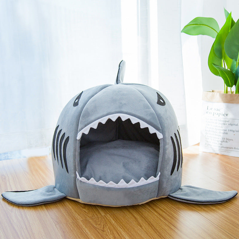 Shark Cozy Haven: Pet Bed for Small Dogs and Cats