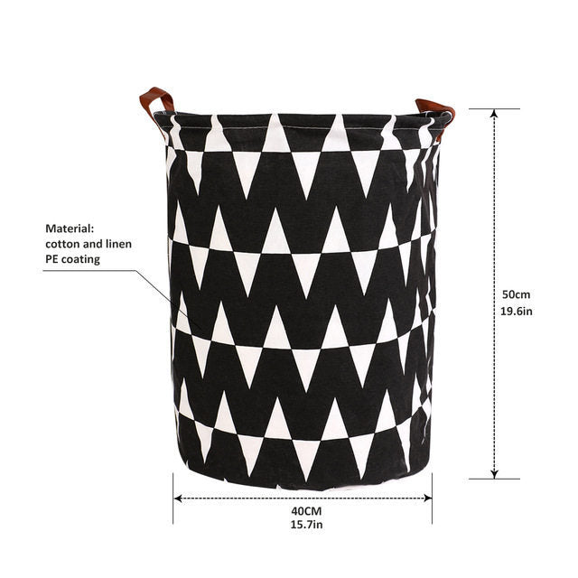 Monocrome Folding Large Laundry Basket