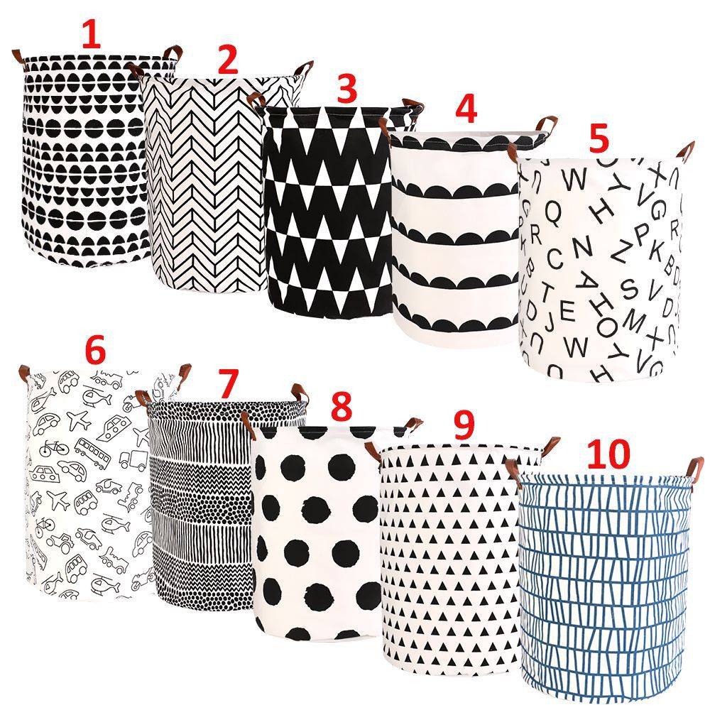 Monocrome Folding Large Laundry Basket