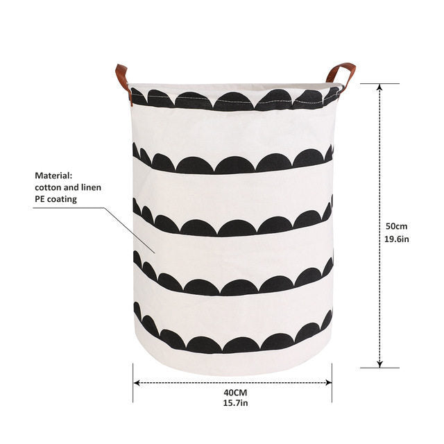 Monocrome Folding Large Laundry Basket