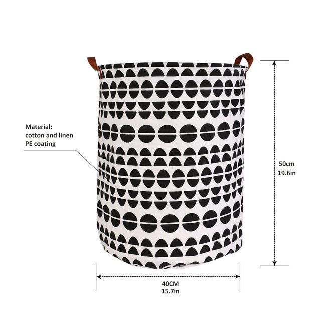 Monocrome Folding Large Laundry Basket