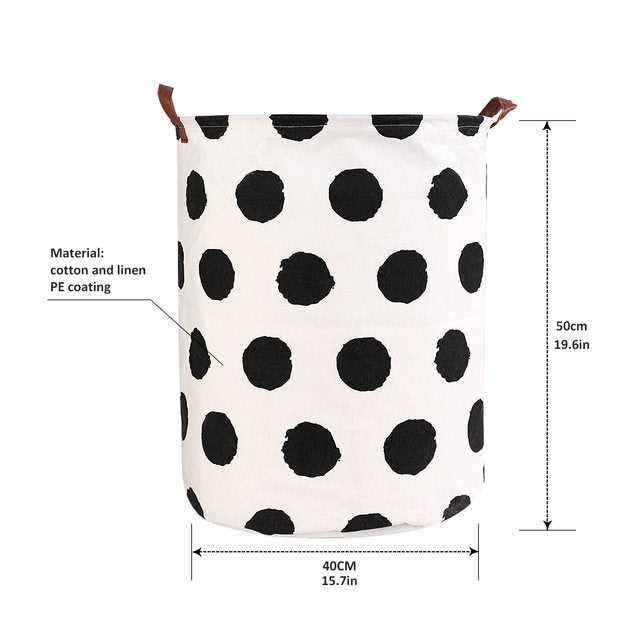 Monocrome Folding Large Laundry Basket