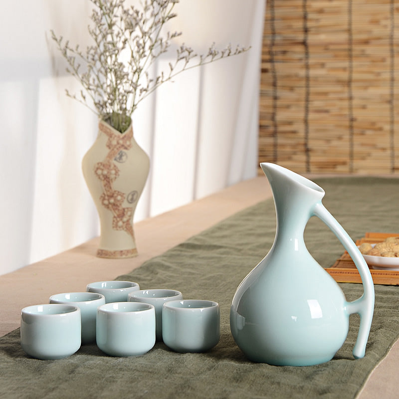 Ceramic Carafe and Glass Set: Artisan's Pour