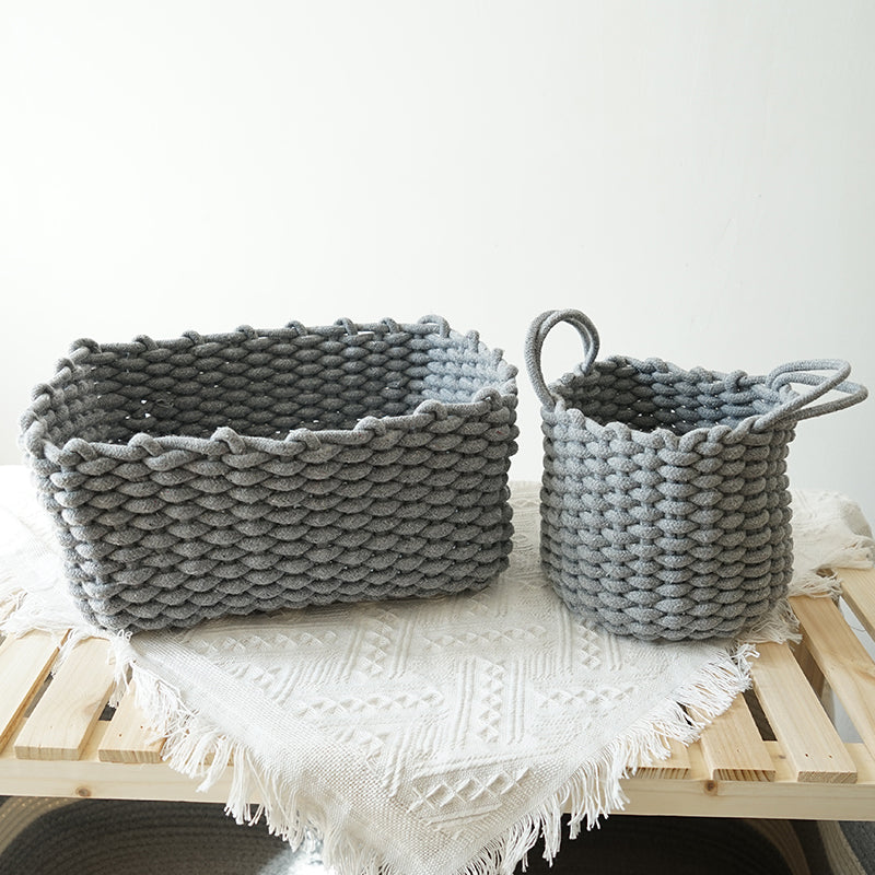 Handcrafted Haven Cotton Rope Storage Basket