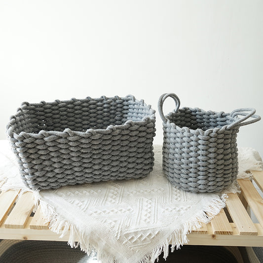 Handcrafted Haven Cotton Rope Storage Basket