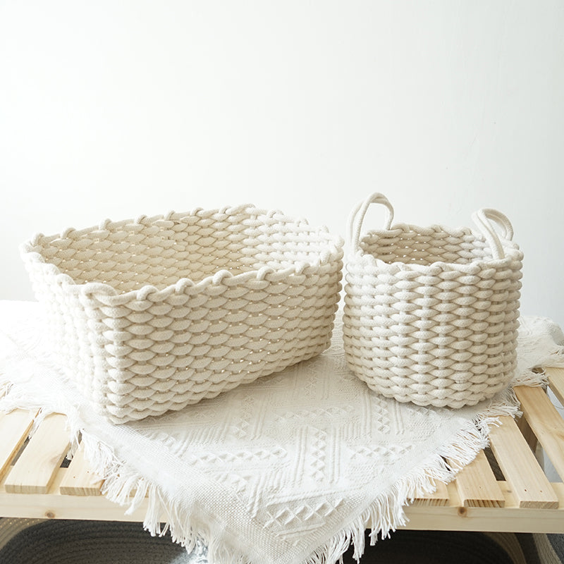 Handcrafted Haven Cotton Rope Storage Basket