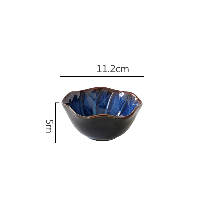 Azure Elegance: Ceramic Irregular Blue Dinner Set