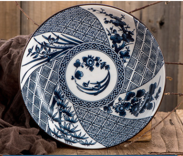 ZenScape: Japanese Blue & White Porcelain Dinner Plates