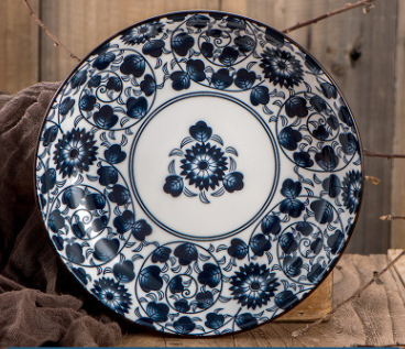 ZenScape: Japanese Blue & White Porcelain Dinner Plates