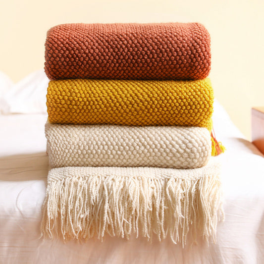 Soft Colour Comfort Knitted Throw